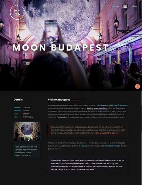 Moon Budapest referencia weboldal